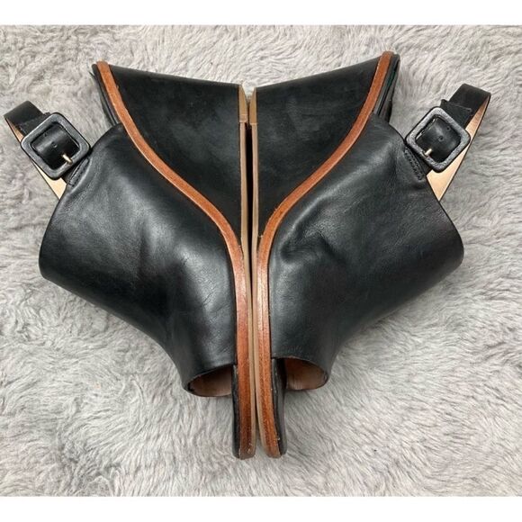 Kate spade Nilena black leather sling back wedge sandals - Picture 9 of 10